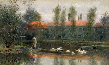 De Vijver van William Morris Werken bij Merton Abbey
